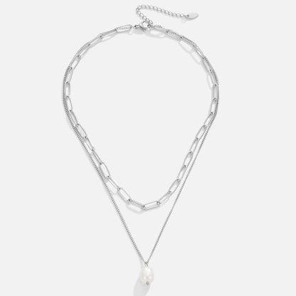 Angela – Silverhalsband med pärlor