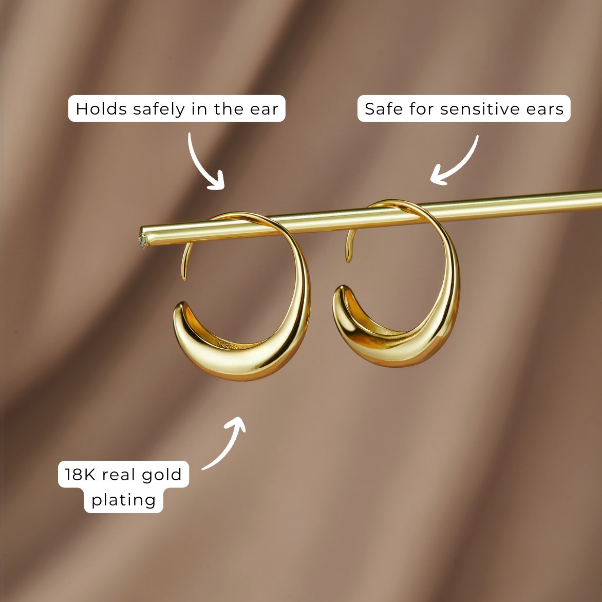 Cina – Droppformade Hoopsörhängen