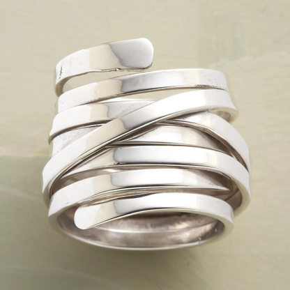 Bliss – Vintageinspirerad bred silverring