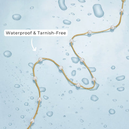 Reine – Guldhalsband med pärlor