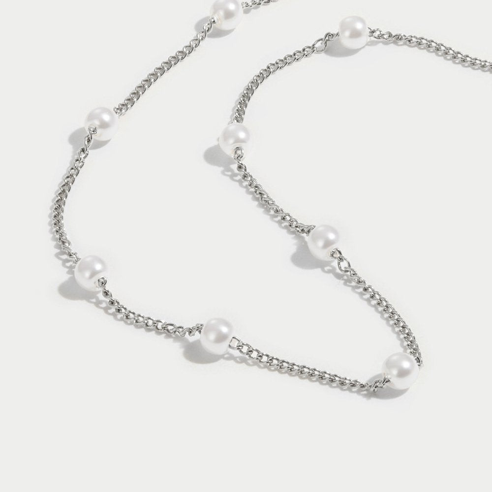 Nura Halsband med Sötvattenspärla i 18K Silverfinish