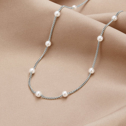 Nura Halsband med Sötvattenspärla i 18K Silverfinish
