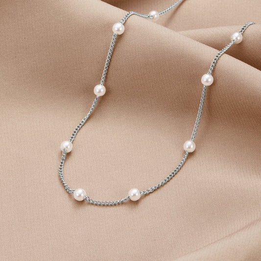 Nura Halsband med Sötvattenspärla i 18K Silverfinish