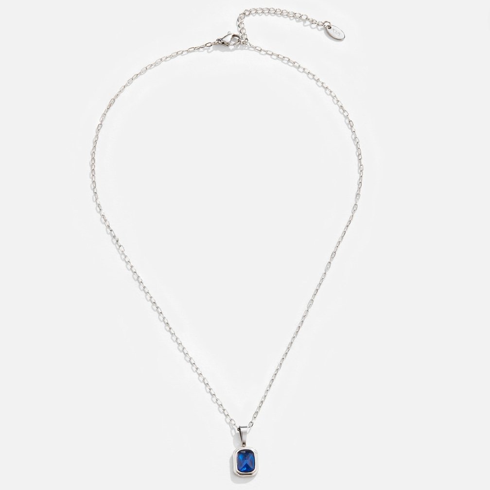 Silverhalsband med Ocean Blue-hänge