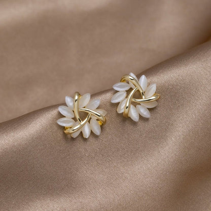 Yulia – set med blom- och hoopörhängen